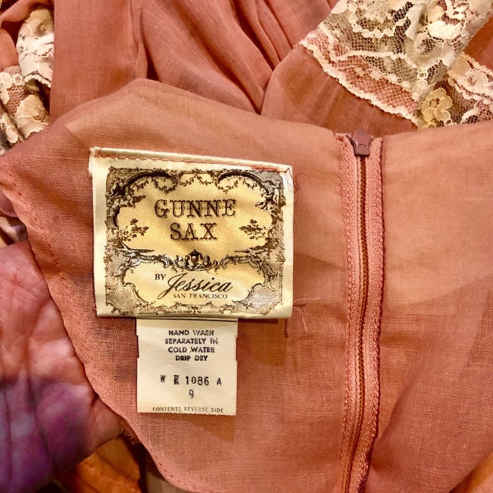 Vtg 70s Gunne Sax Victorian Maxi Prairie Corset Dress Rose Pink - Vtg 9 or S - Picture 15 of 15